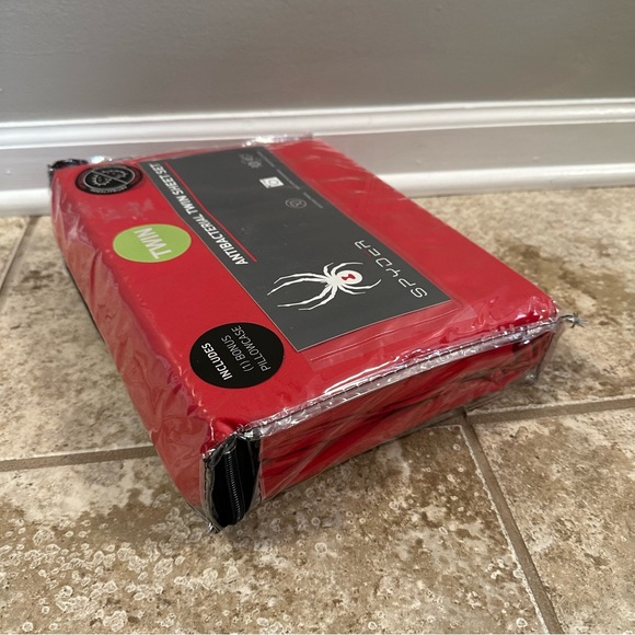 Spyder Antibacterial Twin Sheet Set - Red - Picture 3 of 5